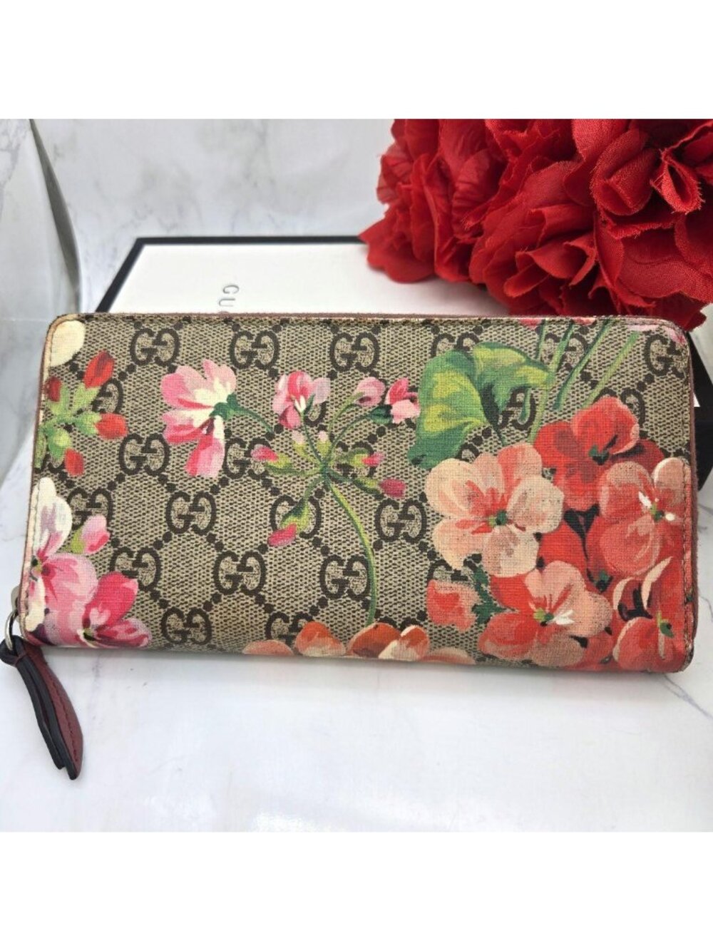 Gucci Wallet Blooms Flower Pink